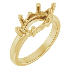 14K Yellow Gold 14x7 mm Marquise Ring Mounting – image 2