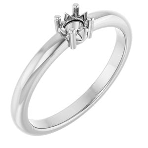10K X1 White Gold 4x3 mm Oval Ring Mounting – image 2