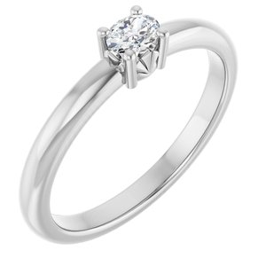 10K X1 White Gold 4x3 mm Oval Ring Mounting