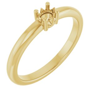 10K Yellow Gold 4x3 mm Oval Ring Mounting – image 2
