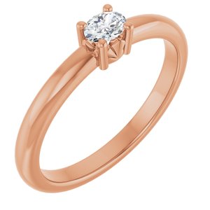 14K Rose Gold 4x3 mm Oval Ring Mounting