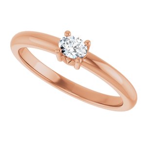 18K Rose Gold 4x3 mm Oval Ring Mounting – image 8