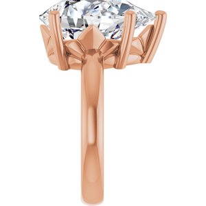 10K Rose Gold 16x12 mm Pear Ring Mounting – image 7