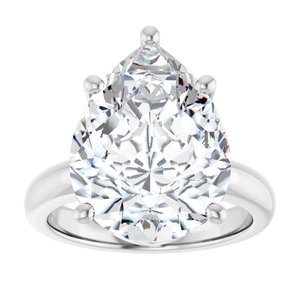 18K Palladium White Gold 16x12 mm Pear Ring Mounting – image 5