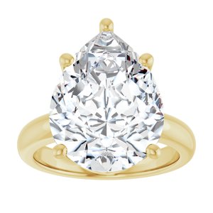 18K Yellow Gold 16x12 mm Pear Ring Mounting – image 5