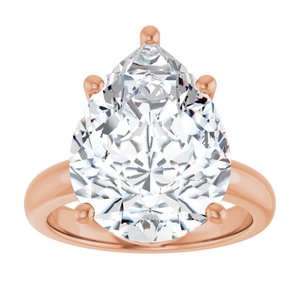 18K Rose Gold 16x12 mm Pear Ring Mounting – image 5