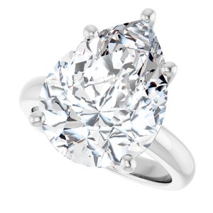 18K Palladium White Gold 16x12 mm Pear Ring Mounting – image 8