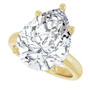 18K Yellow Gold 16x12 mm Pear Ring Mounting – image 8