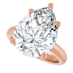 10K Rose Gold 16x12 mm Pear Ring Mounting – image 8