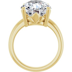 18K Yellow Gold 16x12 mm Pear Ring Mounting – image 3