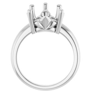 10K White Gold 16x12 mm Pear Ring Mounting – image 4