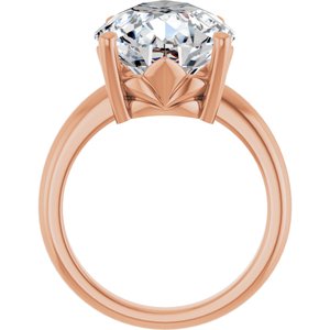 10K Rose Gold 16x12 mm Pear Ring Mounting – image 3