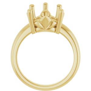 18K Yellow Gold 16x12 mm Pear Ring Mounting – image 4