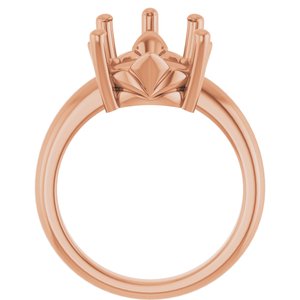 10K Rose Gold 16x12 mm Pear Ring Mounting – image 4