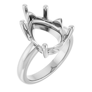 Platinum 16x12 mm Pear Ring Mounting – image 2