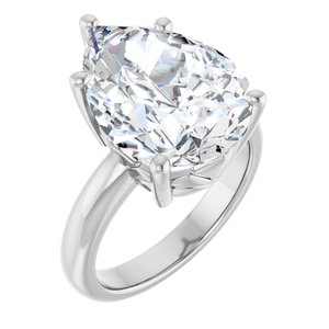 Sterling Silver 16x12 mm Pear Ring Mounting