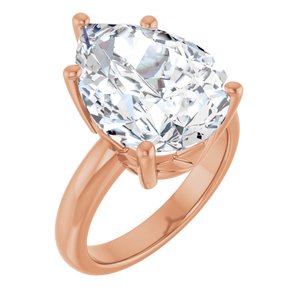 18K Rose Gold 16x12 mm Pear Ring Mounting