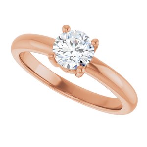 14K Rose Gold 5.5 mm Round Ring Mounting – image 8