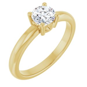 10K Yellow Gold 5.5 mm Round Ring Mounting