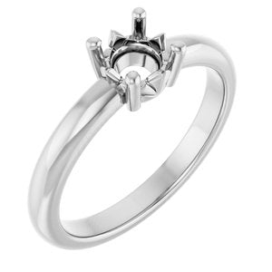 10K White Gold 5.5 mm Round Ring Mounting – image 2