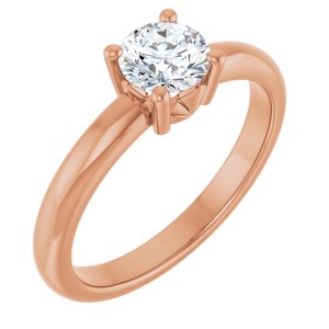 14K Rose Gold 5.5 mm Round Ring Mounting