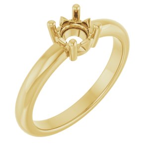 10K Yellow Gold 5.5 mm Round Ring Mounting – image 2
