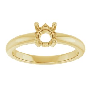 10K Yellow Gold 5.5 mm Round Ring Mounting – image 6