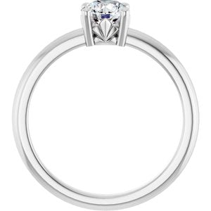 14K X1 White Gold 5.5 mm Round Ring Mounting – image 3