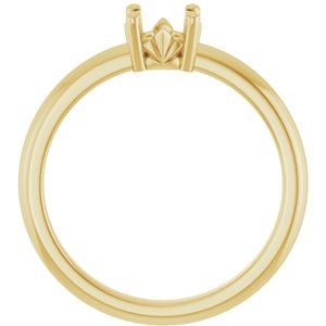 18K Yellow Gold 5.5 mm Round Ring Mounting – image 4