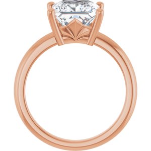 18K Rose Gold 8x8 mm Square Ring Mounting – image 3
