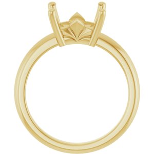 10K Yellow Gold 8x8 mm Square Ring Mounting – image 4
