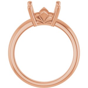 10K Rose Gold 8x8 mm Square Ring Mounting – image 4