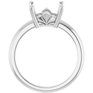 14K X1 White Gold 8x8 mm Square Ring Mounting – image 4