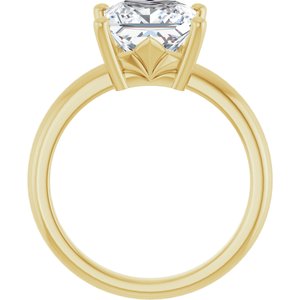18K Yellow Gold 8x8 mm Square Ring Mounting – image 3