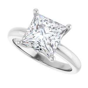18K Palladium White Gold 8x8 mm Square Ring Mounting – image 8