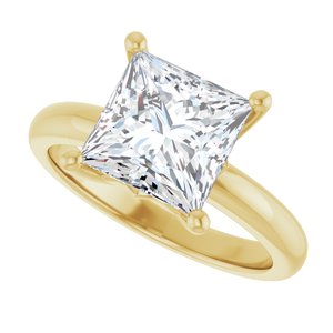 10K Yellow Gold 8x8 mm Square Ring Mounting – image 8