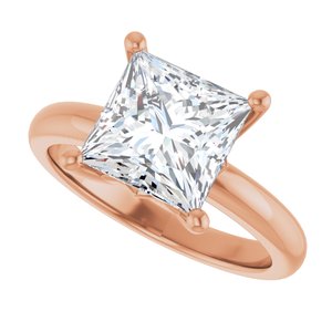 10K Rose Gold 8x8 mm Square Ring Mounting – image 8