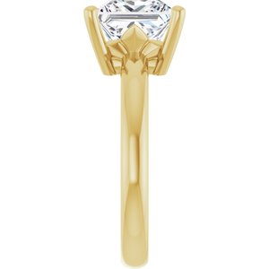 18K Yellow Gold 8x8 mm Square Ring Mounting – image 7