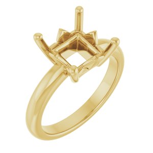 10K Yellow Gold 8x8 mm Square Ring Mounting – image 2