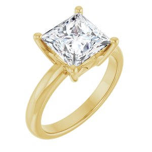 18K Yellow Gold 8x8 mm Square Ring Mounting