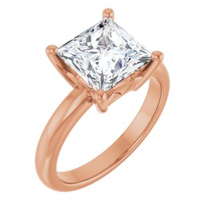 10K Rose Gold 8x8 mm Square Ring Mounting