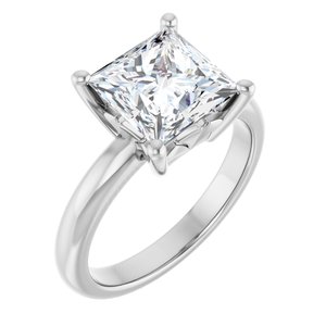 10K White Gold 8x8 mm Square Ring Mounting
