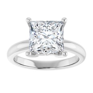 18K Palladium White Gold 8x8 mm Square Ring Mounting – image 5