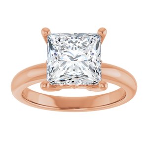 10K Rose Gold 8x8 mm Square Ring Mounting – image 5