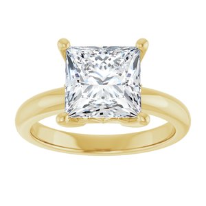 18K Yellow Gold 8x8 mm Square Ring Mounting – image 5