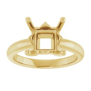 10K Yellow Gold 8x8 mm Square Ring Mounting – image 6