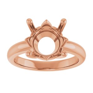 14K Rose Gold 11 mm Round Ring Mounting – image 6