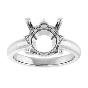 18K X1 White Gold 11 mm Round Ring Mounting – image 6