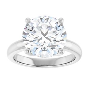 10K White Gold 11 mm Round Ring Mounting – image 5