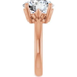 10K Rose Gold 11 mm Round Ring Mounting – image 7